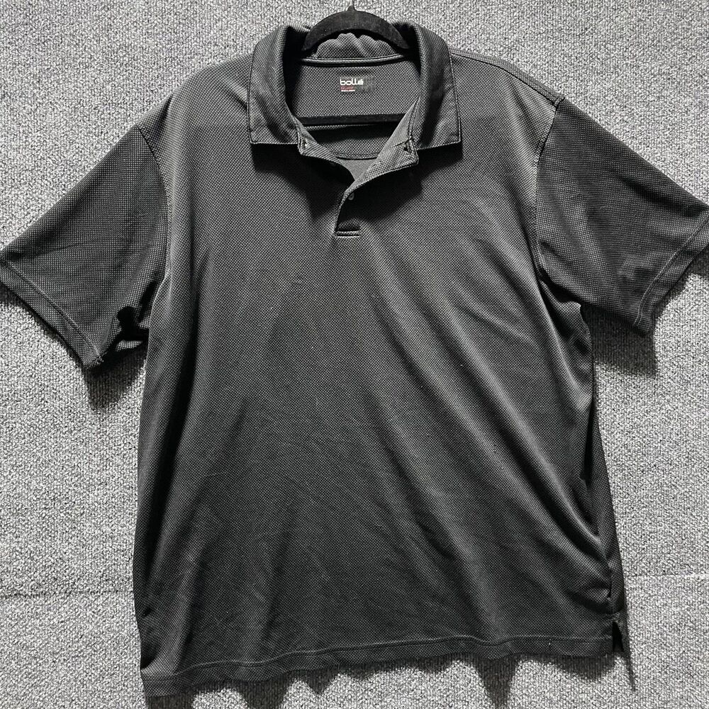 Bolle Polo Shirt Mens 2XL Black Performance Golf Mesh Lightweight Short Sleeve